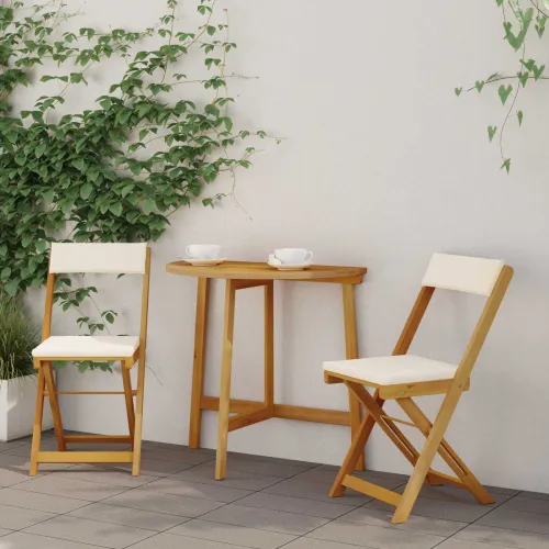 Vanjske bistro stolice 2 kom. Krem bijela - 2 Prirodna i kremasto bijela Cijena