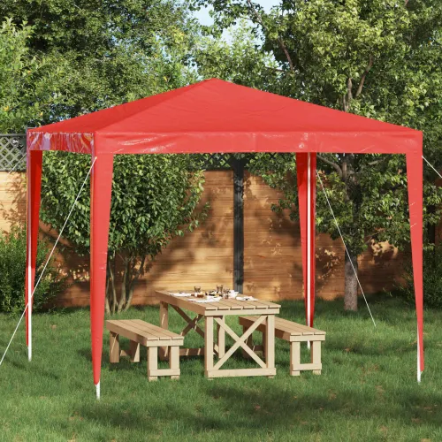 Šator za svadbe - šator za zabave 250 x 250 x 240 cm Crvena PE i čelik - Crvena 2,5 x 2,5 m Cijena