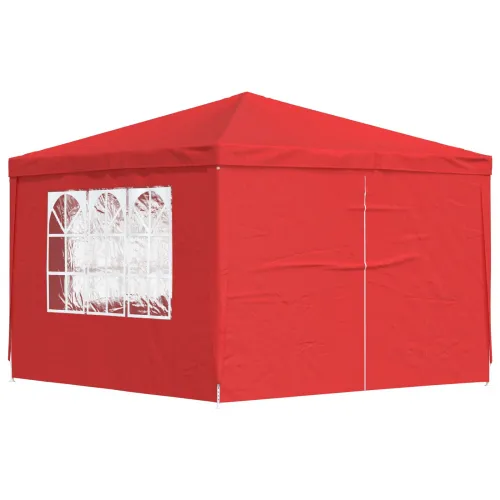 Šator za svadbe - šator za zabave 300 x 300 x 255 cm Crvena PE i čelik - Crvena 3 x 3 m Cijena