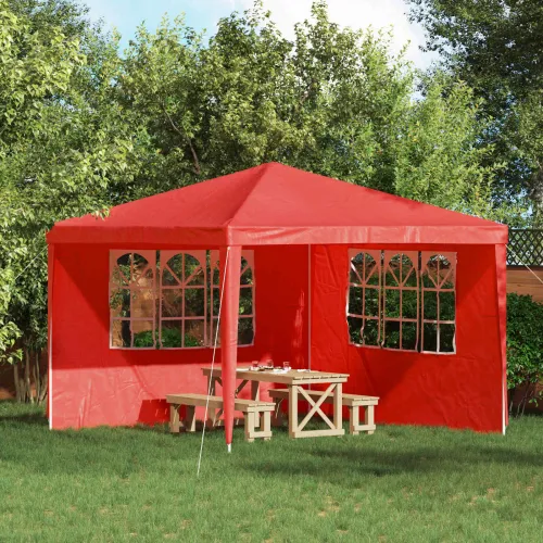 Zid šatora za zabavu 2 kom. 300 x 195 cm Crvena PE i čelik - Crvena 300 x 195 cm Cijena