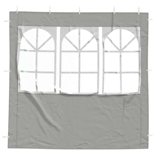 Zid šatora za zabavu 2 kom. 200 x 195 cm Svjetlosiva PE i čelik - Svjetlosiva 200 x 195 cm Cijena