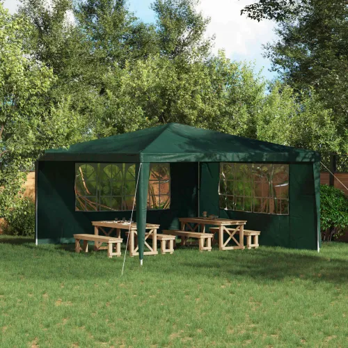 Zid šatora za zabavu 2 kom. 400 x 195 cm Zelena PE i čelik - Zelena 400 x 195 cm Cijena