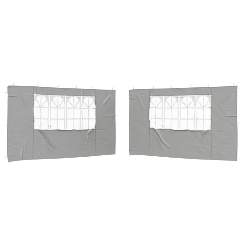 Zid šatora za zabavu 2 kom. 400 x 195 cm Svjetlosiva PE i čelik - Svjetlosiva 400 x 195 cm Cijena