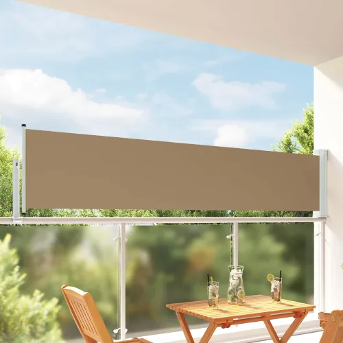 Bočna tendu 100 x 300 cm 100% poliester, željezo, čelik - Sivosmeđa 100 x 300 cm Cijena