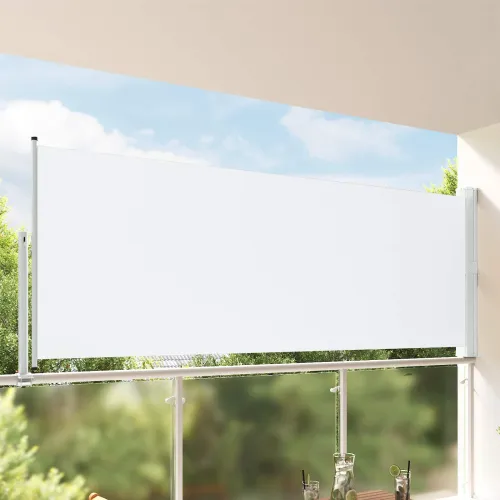 Bočna tendu 160 x 300 cm 100% poliester, željezo, čelik - Bijela 160 x 300 cm Cijena