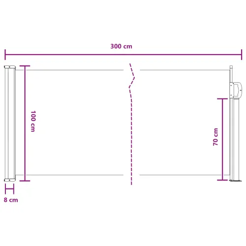 Retraktabilna bočna tende Pravokutni 100 x 300 cm Poliester - Pijesak 100 x 300 cm Cijena