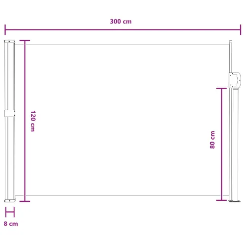 Retraktabilna bočna tende Pravokutni 117 x 300 cm Poliester - Pijesak 117 x 300 cm Cijena