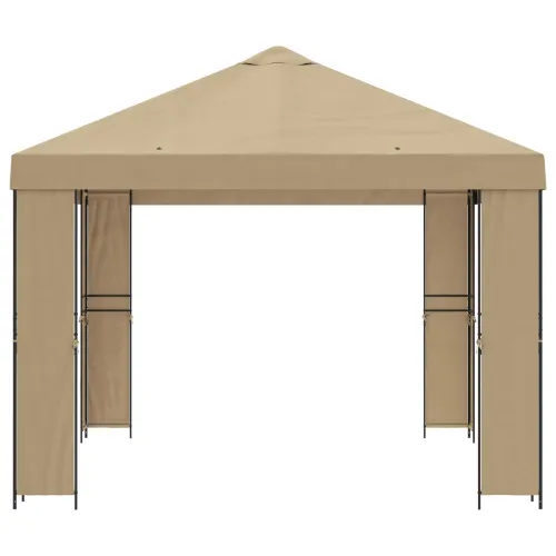 Gazebo 4 × 3 m Bež Poliester i čelik 190 gsm - Bež Bez bočnog zida Cijena