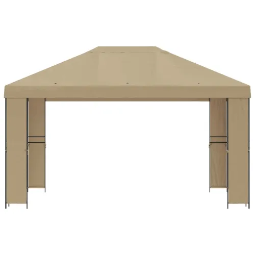 Gazebo 4 × 3 m Bež Poliester i čelik 190 gsm - Bež Bez bočnog zida Cijena
