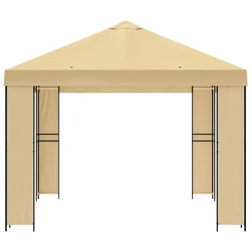 Gazebo 4 × 3 m Krem Poliester i čelik 190 gsm - Krem Bez bočnog zida Cijena