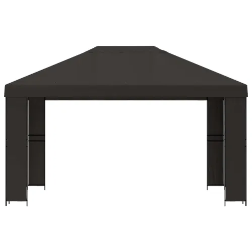 Gazebo 4 × 3 m Antracit Poliester i čelik 190 gsm - Antracit Bez bočnog zida Cijena