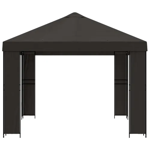 Gazebo 4 × 3 m Antracit Poliester i čelik 190 gsm - Antracit Bez bočnog zida Cijena