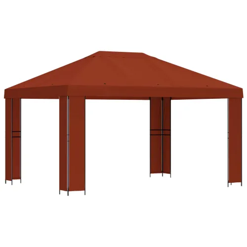 Gazebo 4 × 3 m Terakota Poliester i čelik 190 gsm - Terakota Bez bočnog zida Cijena
