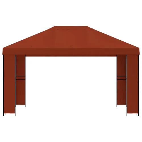 Gazebo 4 × 3 m Terakota Poliester i čelik 190 gsm - Terakota Bez bočnog zida Cijena