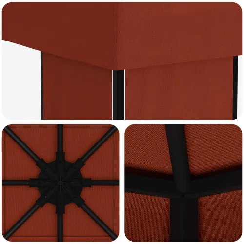 Gazebo 4 × 3 m Terakota Poliester i čelik 190 gsm - Terakota Bez bočnog zida Cijena