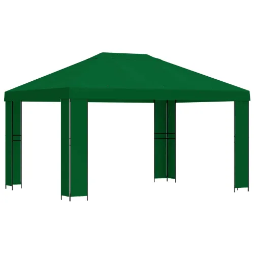 Gazebo 4 × 3 m Zelena Poliester i čelik 190 gsm - Zelena Bez bočnog zida Cijena