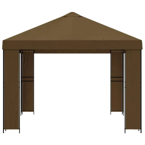 Gazebo 4 × 3 m Sivosmeđa Poliester i čelik 190 gsm - Sivosmeđa Bez bočnog zida Cijena