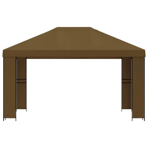 Gazebo 4 × 3 m Sivosmeđa Poliester i čelik 190 gsm - Sivosmeđa Bez bočnog zida Cijena