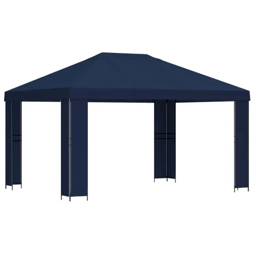 Gazebo 4 × 3 m Plava Poliester i čelik 190 gsm - Plava Bez bočnog zida Cijena