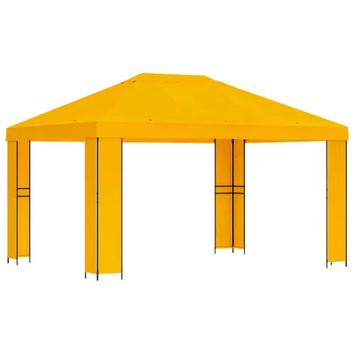 Gazebo 4 × 3 m Žuta Poliester i čelik 190 gsm - Žuta Bez bočnog zida Cijena