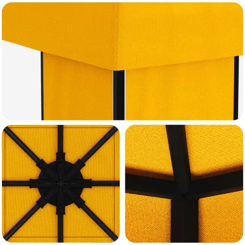 Gazebo 4 × 3 m Žuta Poliester i čelik 190 gsm - Žuta Bez bočnog zida Cijena