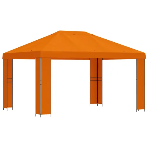 Gazebo 4 × 3 m Narančasta Poliester i čelik 190 gsm - Narančasta Bez bočnog zida Cijena