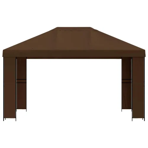 Gazebo 4 × 3 m Smeđa Poliester i čelik 190 gsm - Smeđa Bez bočnog zida Cijena