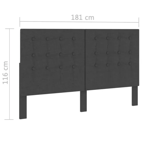 Taftirano uzglavlje od tkanine tamnosivo 180 x 200 cm - 180 x 200 cm Dizajn s gumbima Cijena