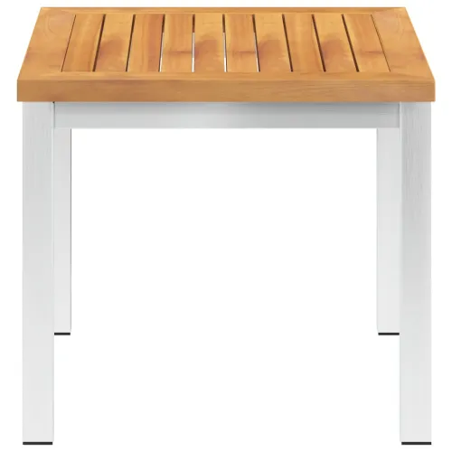 Vrtni bočni stolić 45 x 45 x 38 cm od bagremovog drva i čelika - Masivno bagremovo drvo Cijena