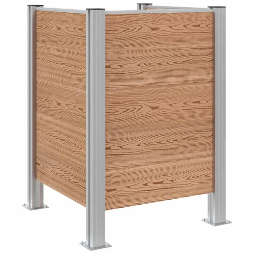 Ograda za kante za smeće Smeđa 85 x 85 x 115 cm Aluminij i WPC - Smeđa u-oblik 85 cm Cijena