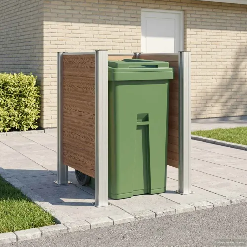 Ograda za kante za smeće Smeđa 85 x 85 x 115 cm Aluminij i WPC - Smeđa u-oblik 85 cm Cijena