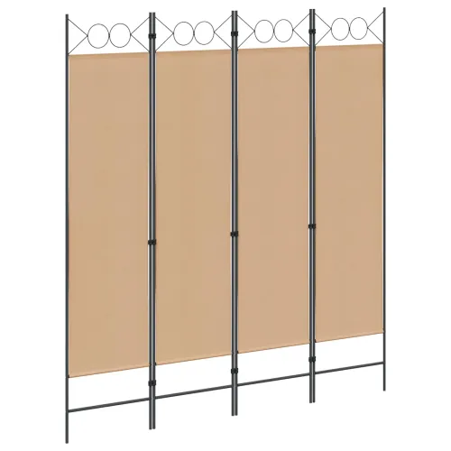 4-panelni pregradni zid Bež 160 x 180 cm Tkanina - Bež 4 Cijena