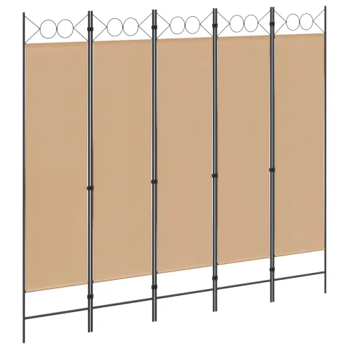 5-Panelni Pregrađivač Bež 200 x 180 cm Tkanina - Bež 5 Cijena