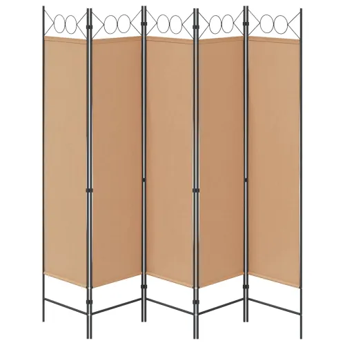 5-Panelni Pregrađivač Bež 200 x 180 cm Tkanina - Bež 5 Cijena