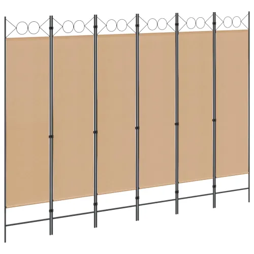 Razdjelnik prostora s 6 panela Bež 240 x 180 cm Tkanina - Bež 6 Cijena