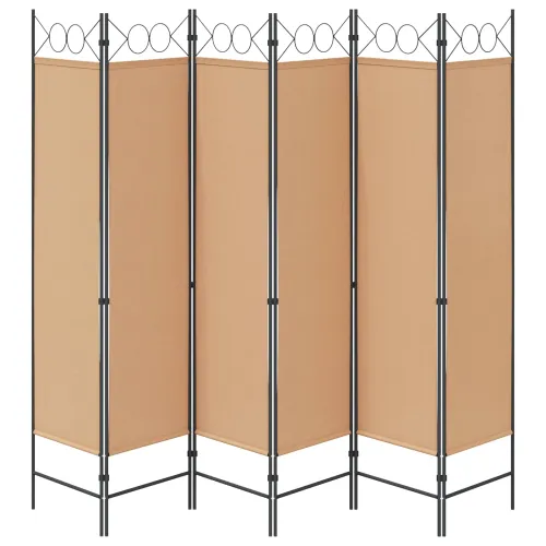 Razdjelnik prostora s 6 panela Bež 240 x 180 cm Tkanina - Bež 6 Cijena