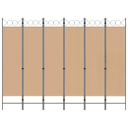 Razdjelnik prostora s 6 panela Bež 240 x 180 cm Tkanina - Bež 6 Cijena