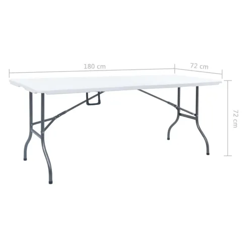 Sklopivi vrtni stol bijeli 180 x 72 x 72 cm HDPE Cijena