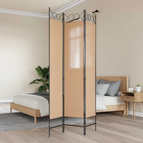3-panelni pregradni zid Bež 120 x 200 cm Tkanina - Bež 120 x 200 cm Cijena