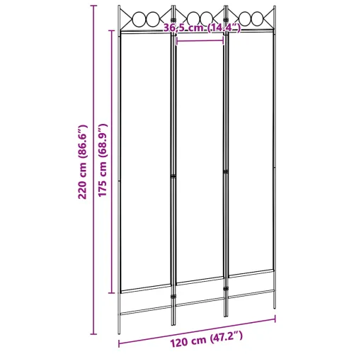 3-panelni pregradni zid Bež 120 x 220 cm Tkanina - Bež 120 x 220 cm Cijena