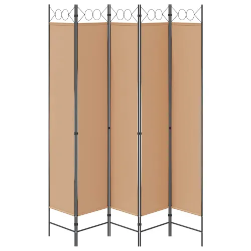 5-Panelni Pregrađivač Bež 200 x 220 cm Tkanina - Bež 200 x 220 cm Cijena