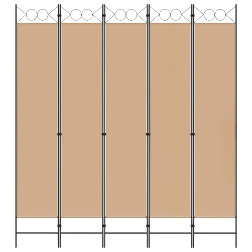 5-Panelni Pregrađivač Bež 200 x 220 cm Tkanina - Bež 200 x 220 cm Cijena