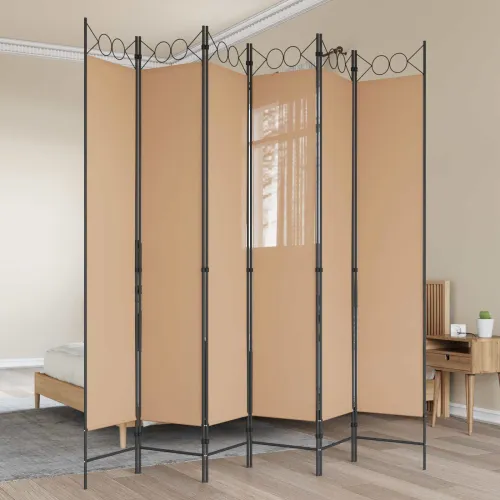 Razdjelnik prostora s 6 panela Bež 240 x 220 cm Tkanina - Bež 240 x 220 cm Cijena