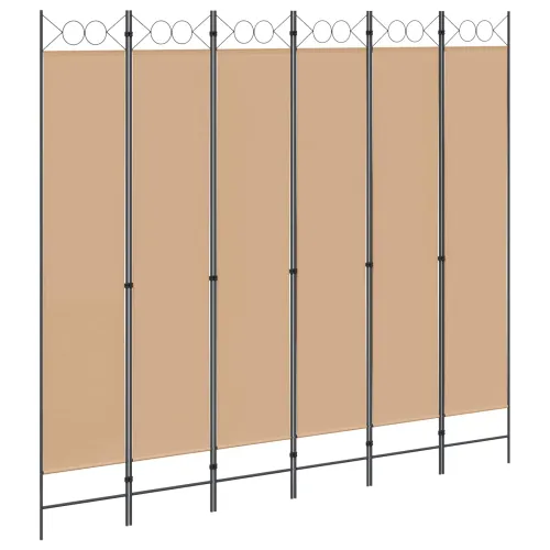 Razdjelnik prostora s 6 panela Bež 240 x 220 cm Tkanina - Bež 240 x 220 cm Cijena