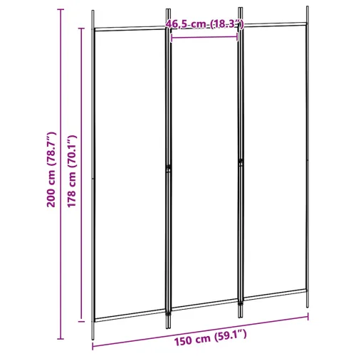 3-panelni pregradni zid Bež 150 x 200 cm Tkanina - Bež 150 x 200 cm Cijena