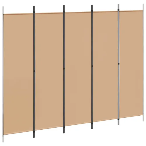 5-Panelni Pregrađivač Bež 250 x 200 cm Tkanina - Bež 250 x 200 cm Cijena