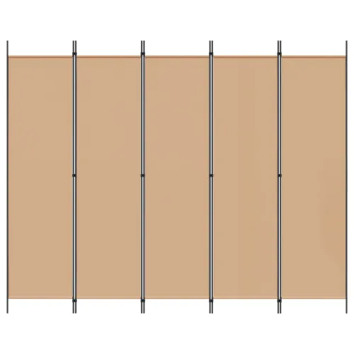 5-Panelni Pregrađivač Bež 250 x 200 cm Tkanina - Bež 250 x 200 cm Cijena