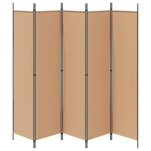 5-Panelni Pregrađivač Bež 250 x 200 cm Tkanina - Bež 250 x 200 cm Cijena