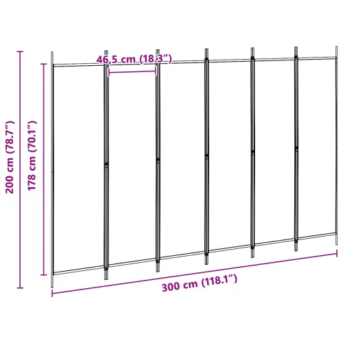 Razdjelnik prostora s 6 panela Bež 300 x 200 cm Tkanina - Bež 300 x 200 cm Cijena