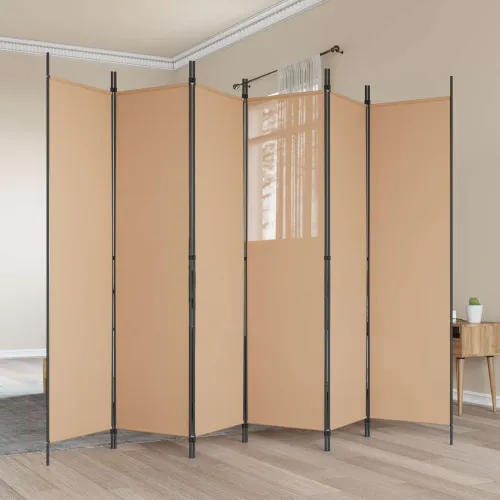 Razdjelnik prostora s 6 panela Bež 300 x 200 cm Tkanina - Bež 300 x 200 cm Cijena